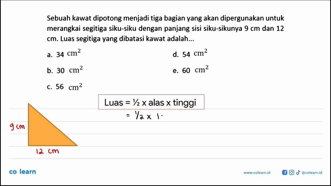 Sebuah kawat dipotong menjadi tiga bagian yang akan