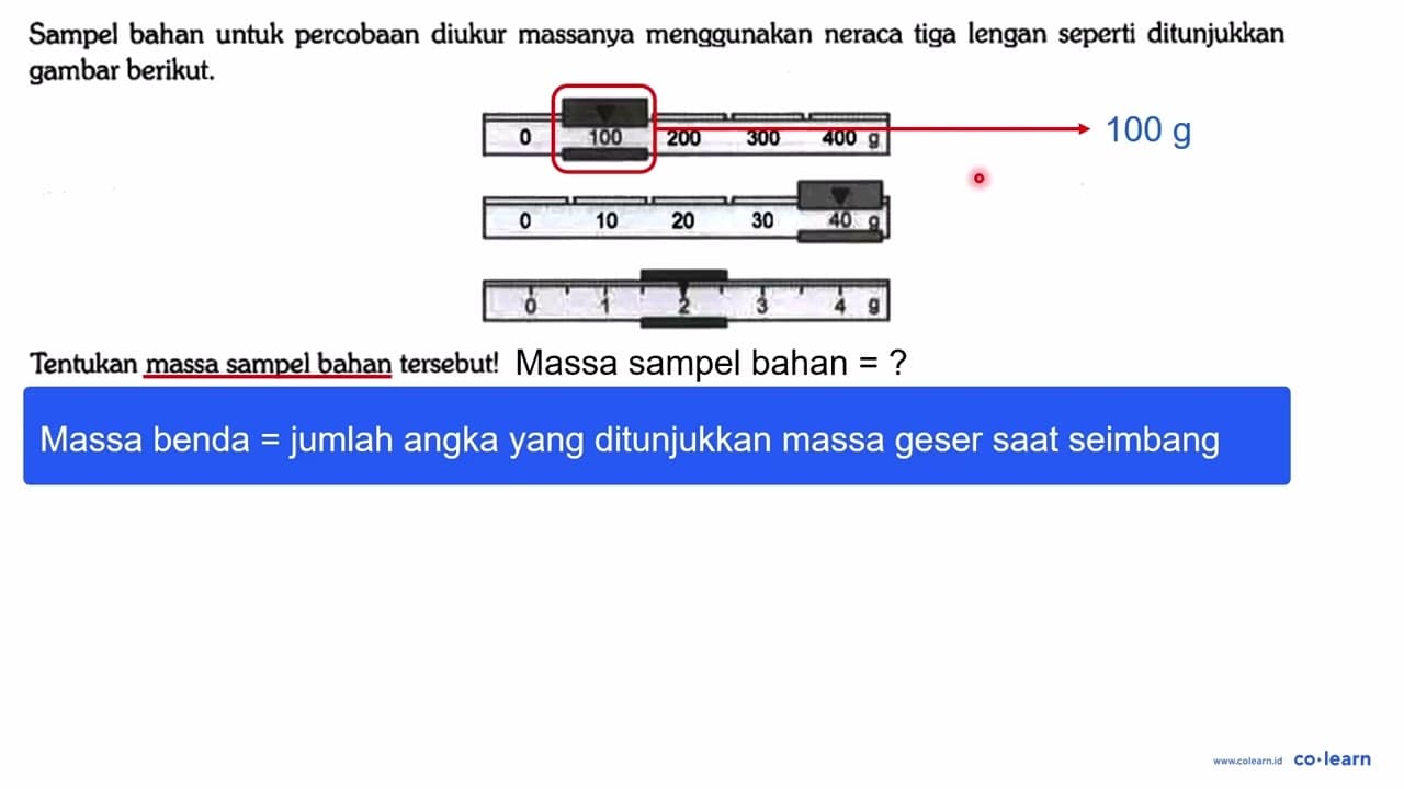 Sampel bahan untuk percobaan diukur massanya menggunakan