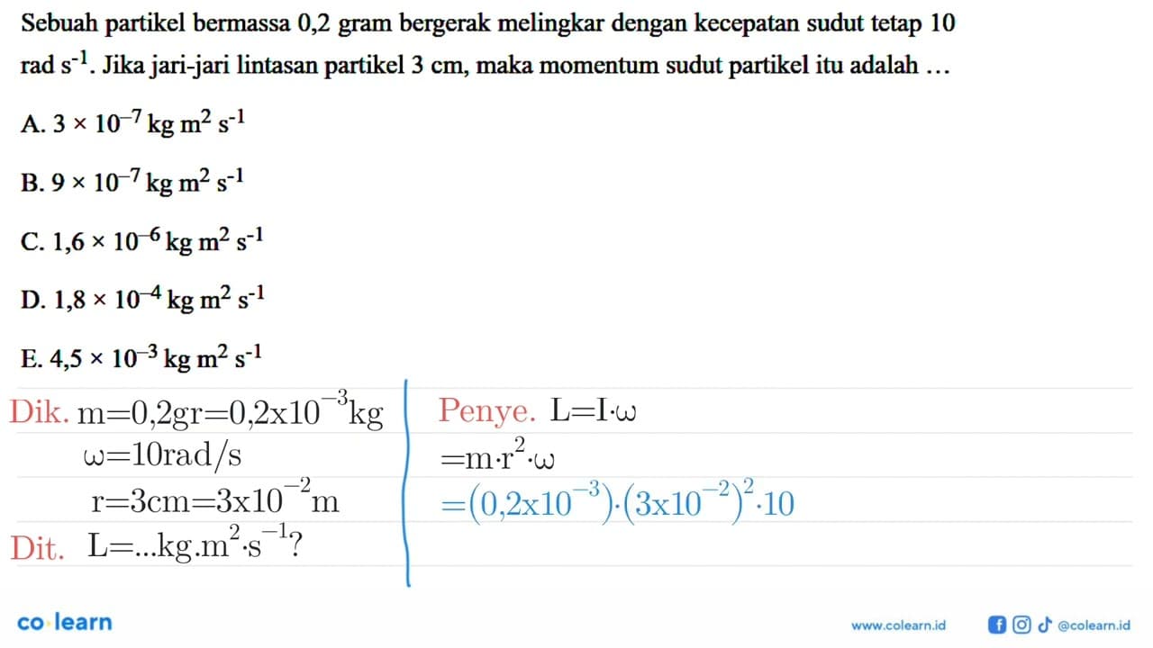 Sebuah partikel bermassa 0,2 gram bergerak melingkar dengan