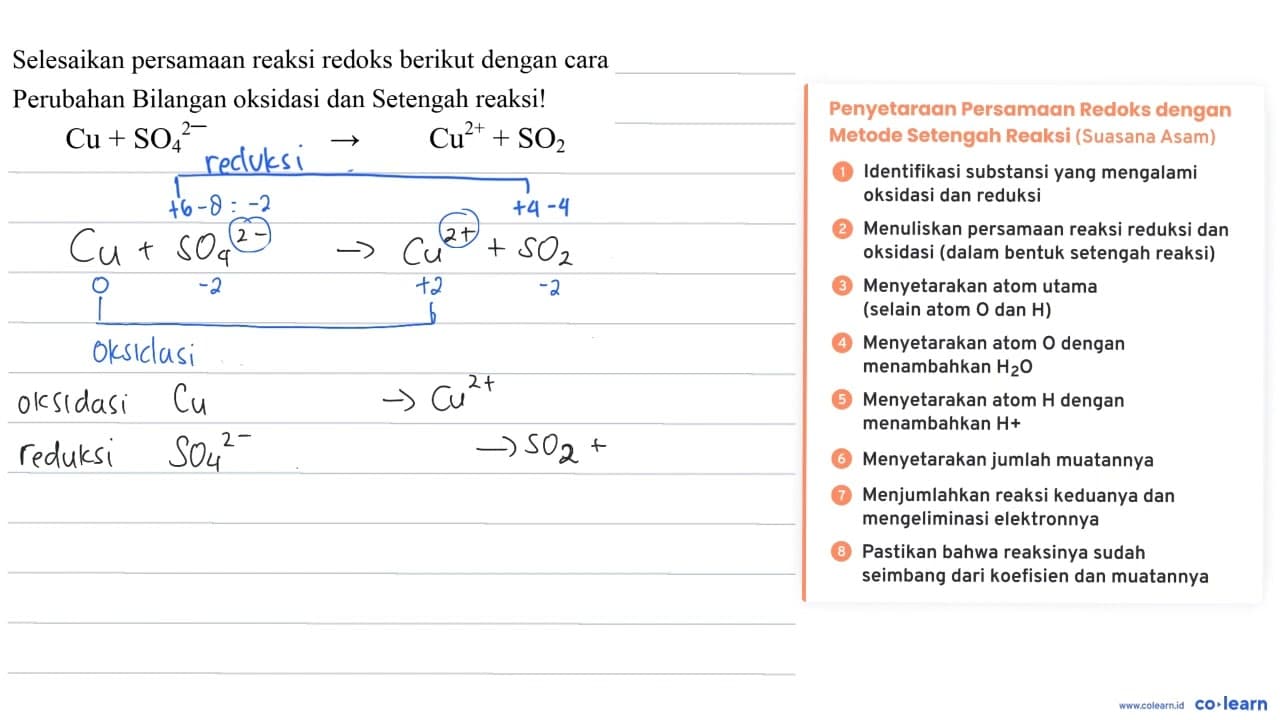 Cu + SO4^(2-) -> Cu^(2+) + SO2