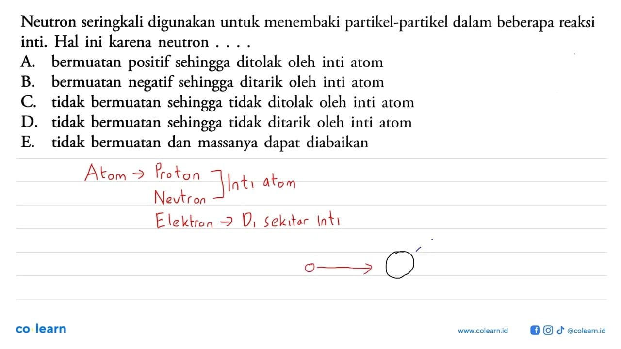 Neutron seringkali digunakan untuk menembaki