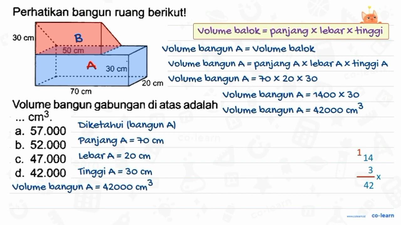 Perhatikan bangun ruang berikut! Volume bangun gabungan di