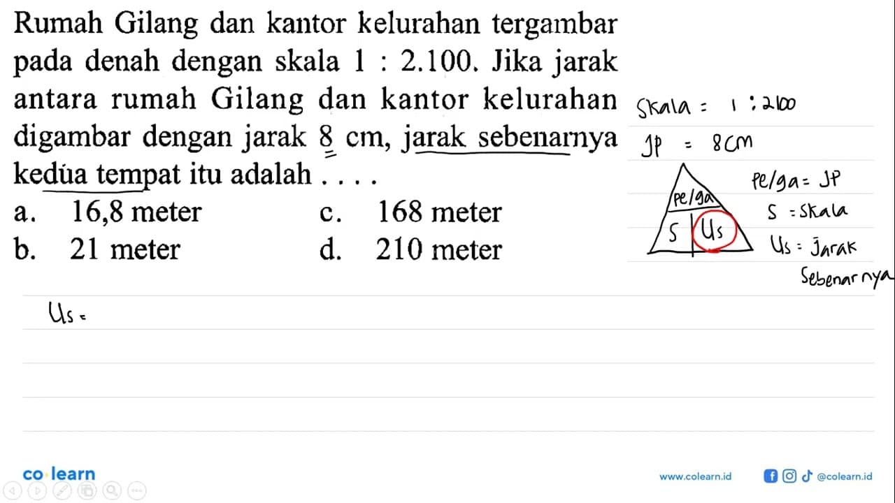 Rumah Gilang dan kantor kelurahan tergambar pada denah