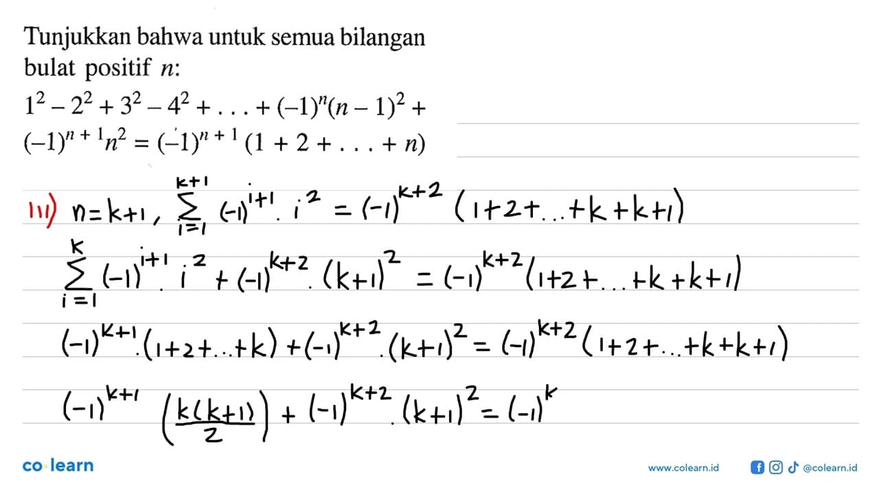 Tunjukkan bahwa untuk semua bilangan bulat positif n: