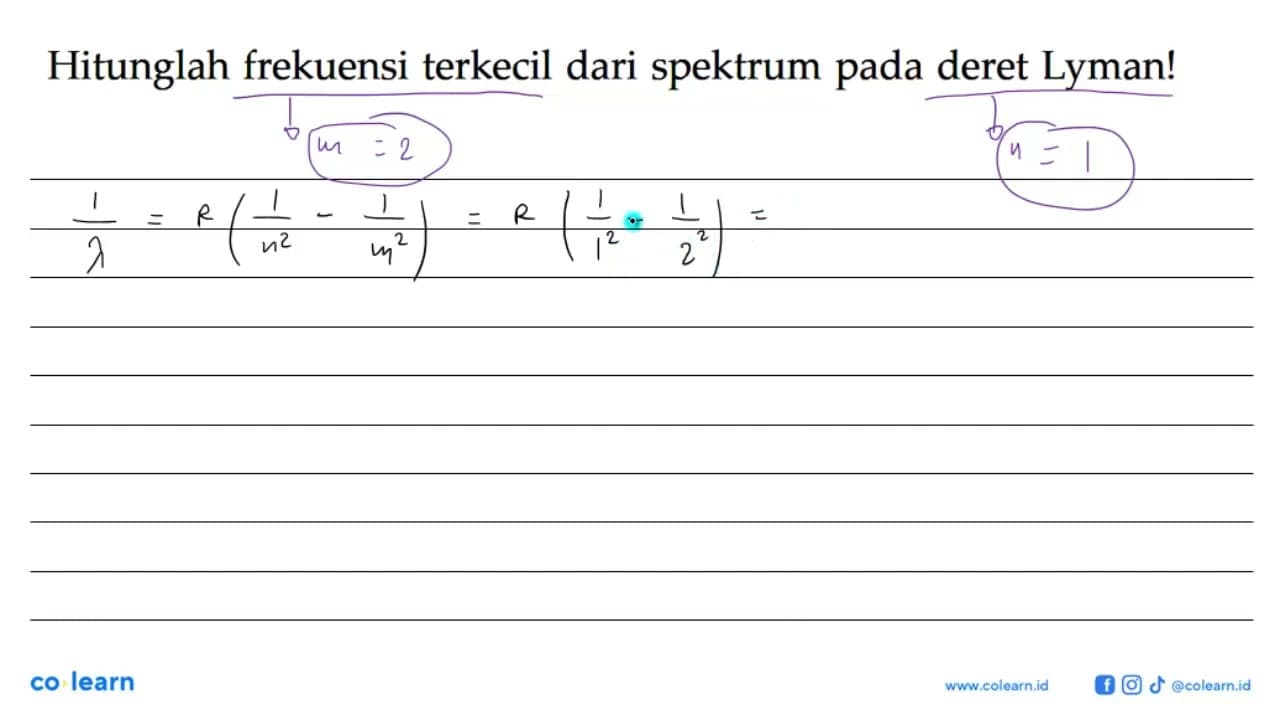 Hitunglah frekuensi terkecil dari spektrum pada deret