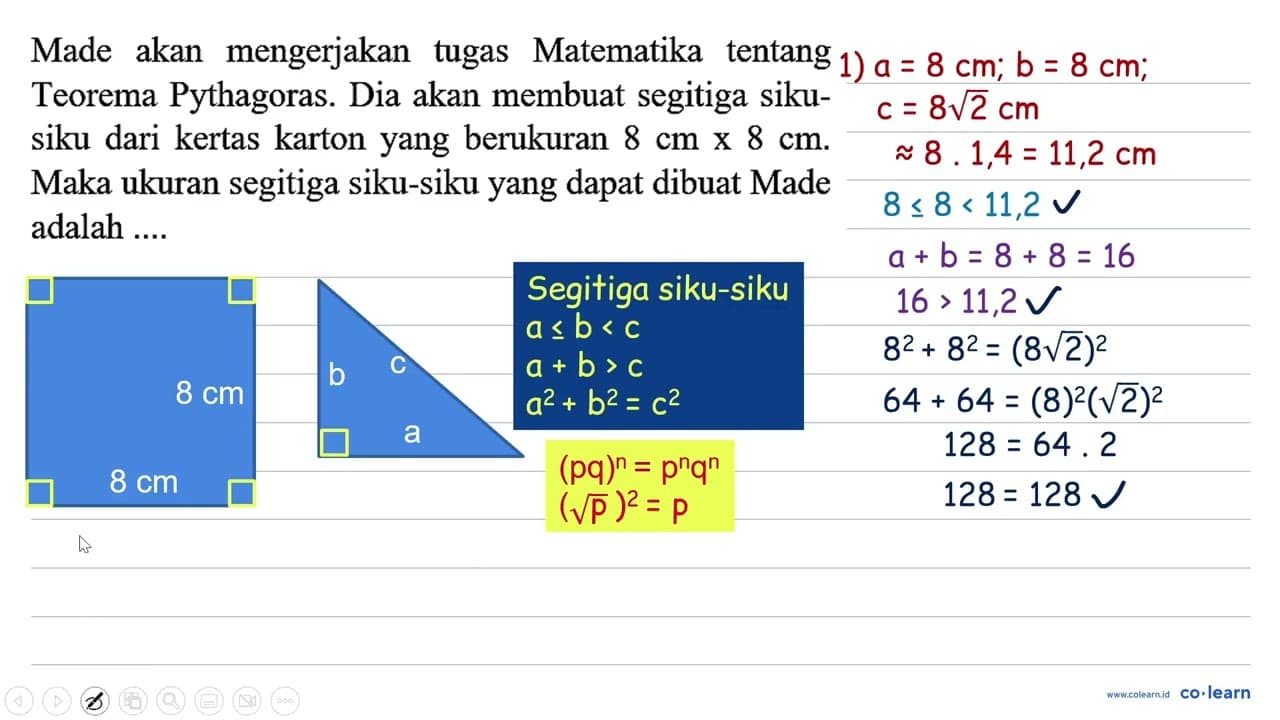 Made akan mengerjakan tugas Matematika tentang Teorema