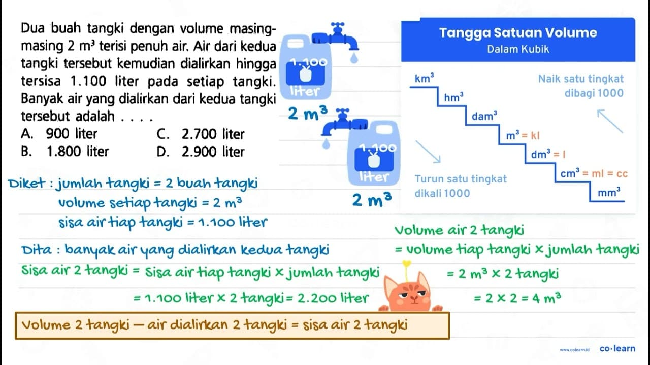 Dua buah tangki dengan volume masingmasing 2 m^(3) terisi