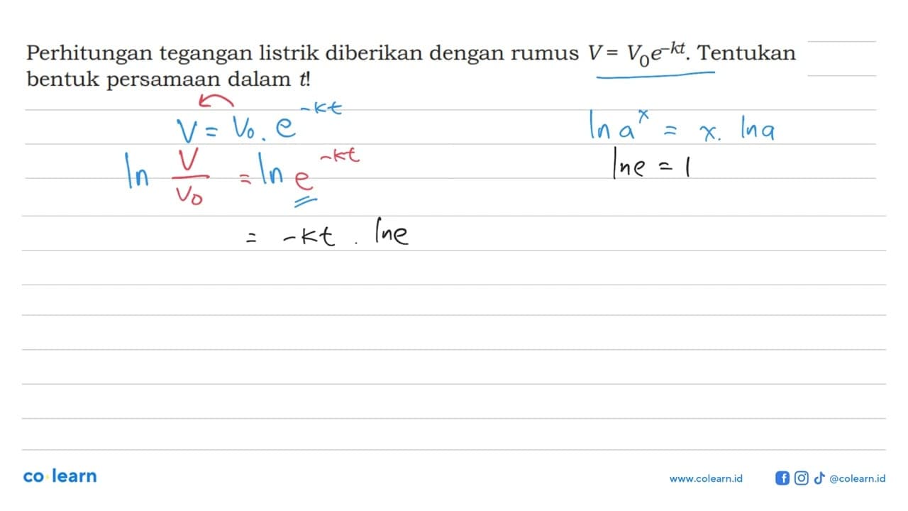 Perhitungan tegangan listrik diberikan dengan rumus