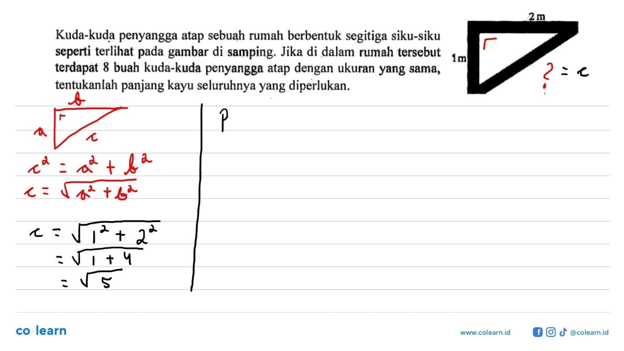 Kuda-kuda penyangga atap sebuah rumah berbentuk segitiga