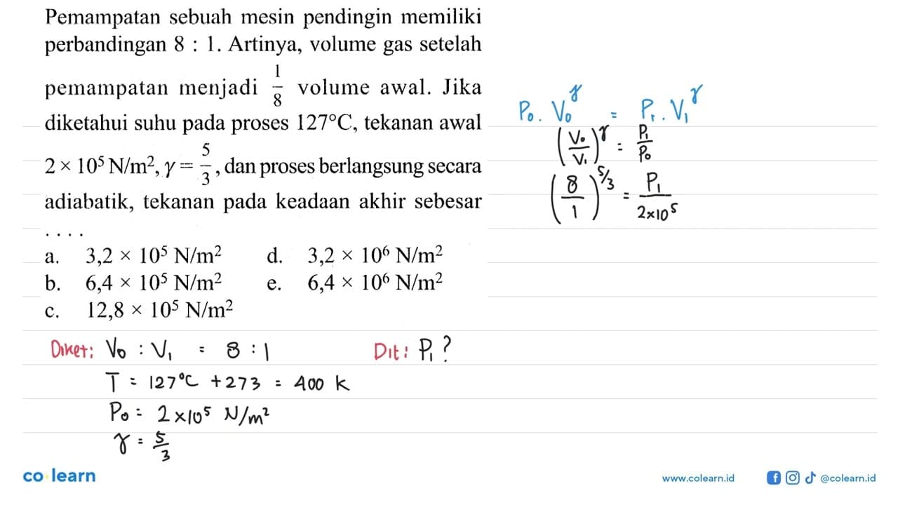 Pemampatan sebuah mesin pendingin memiliki perbandingan