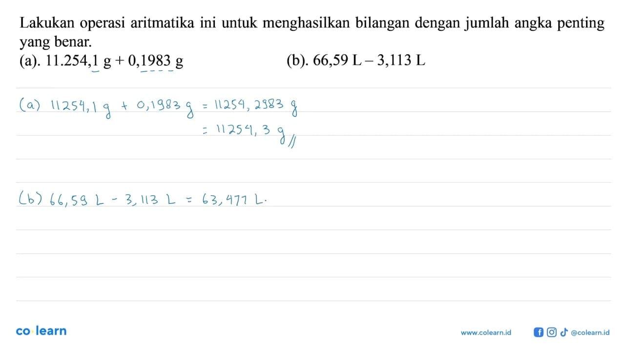 Lakukan operasi aritmatika ini untuk menghasilkan bilangan