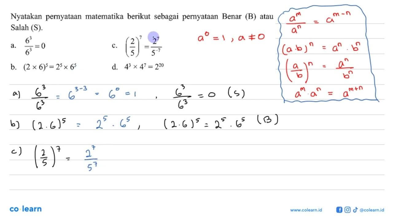 Nyatakan pernyataan matematika berikut sebagai pernyataan