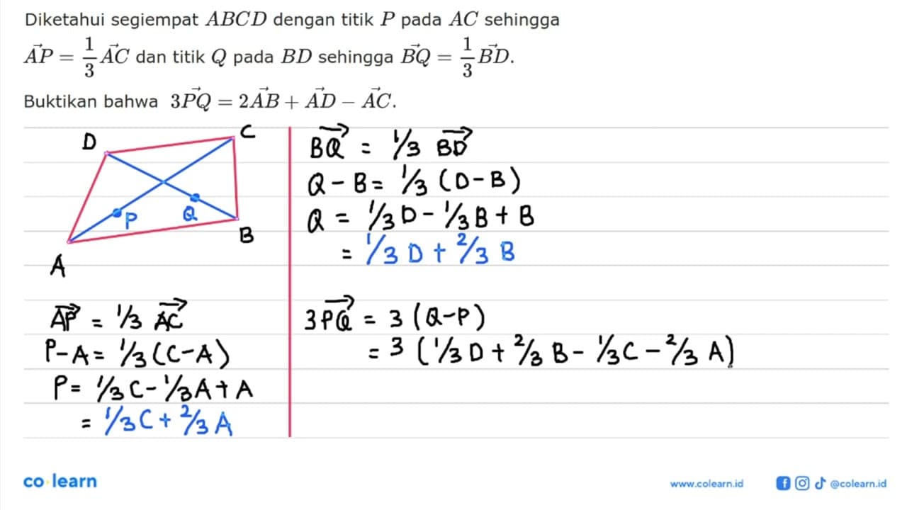 Diketahui segiempat ABCD dengan titik P pada A C sehingga