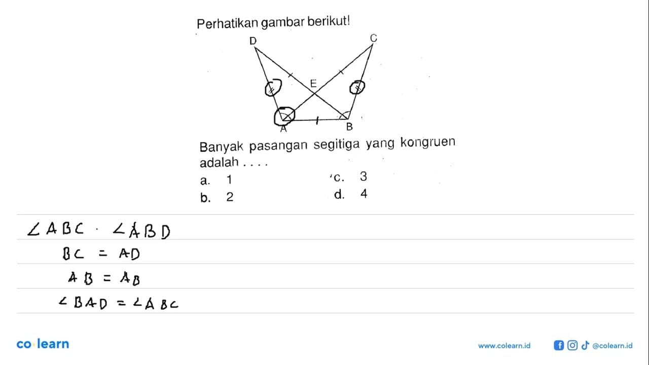 Perhatikan gambar berikut! D C E A BBanyak pasangan