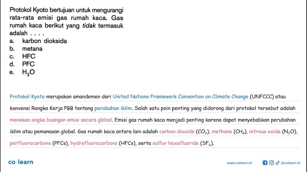 Protokol Kyoto bertujuan untuk mengurangi rata-rata emisi