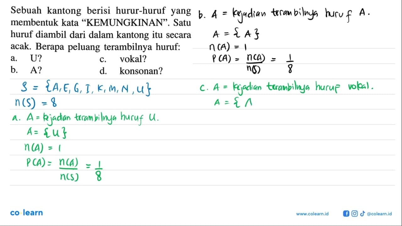 Sebuah kantong berisi hurur-huruf yang membentuk kata