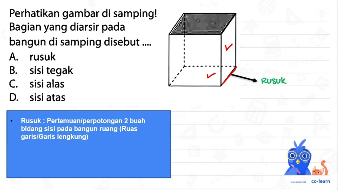 Perhatikan gambar di samping! Bagian yang diarsir pada