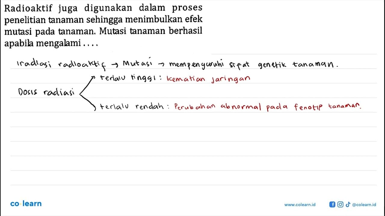 Radioaktif juga digunakan dalam proses penelitian tanaman