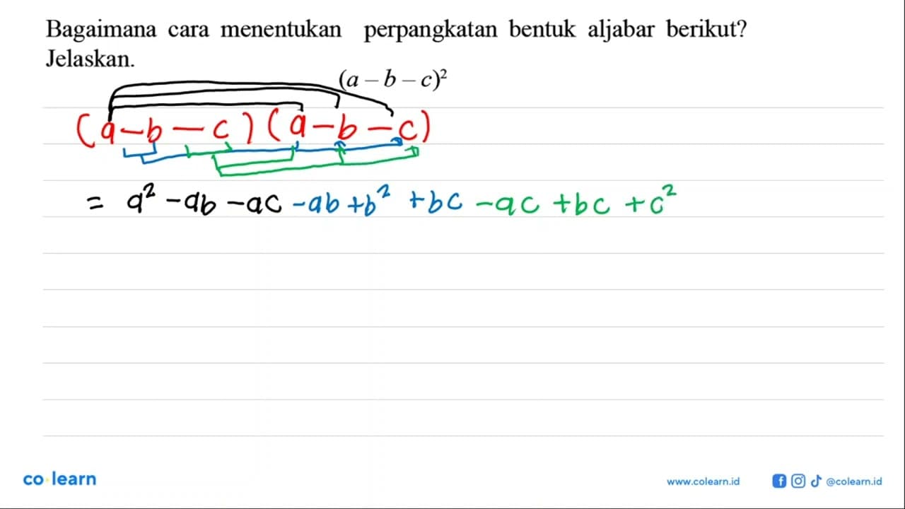 Bagaimana cara menentukan perpangkatan bentuk aljabar