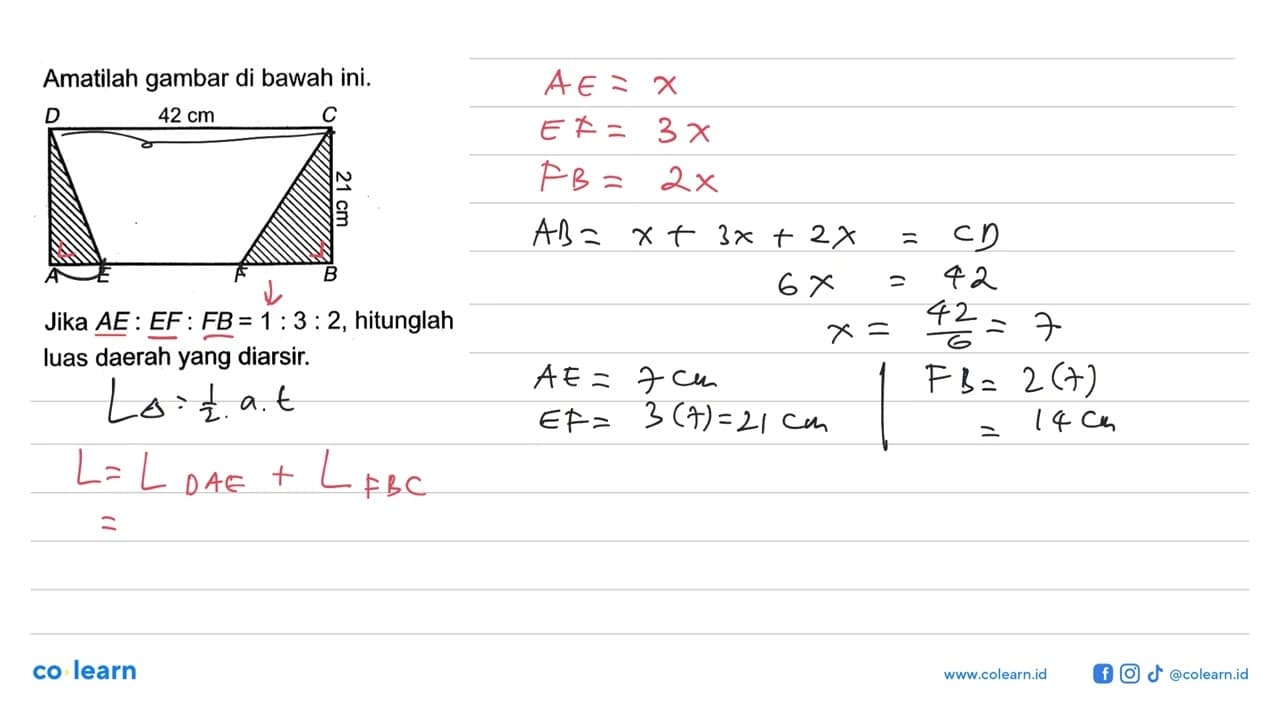 Amatilah gambar di bawah ini. 42 cm 21 cmJika
