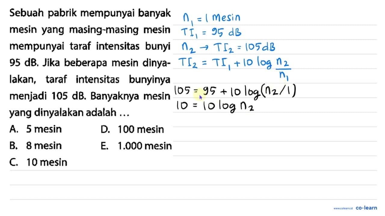 Sebuah pabrik mempunyai banyak mesin yang masing-masing