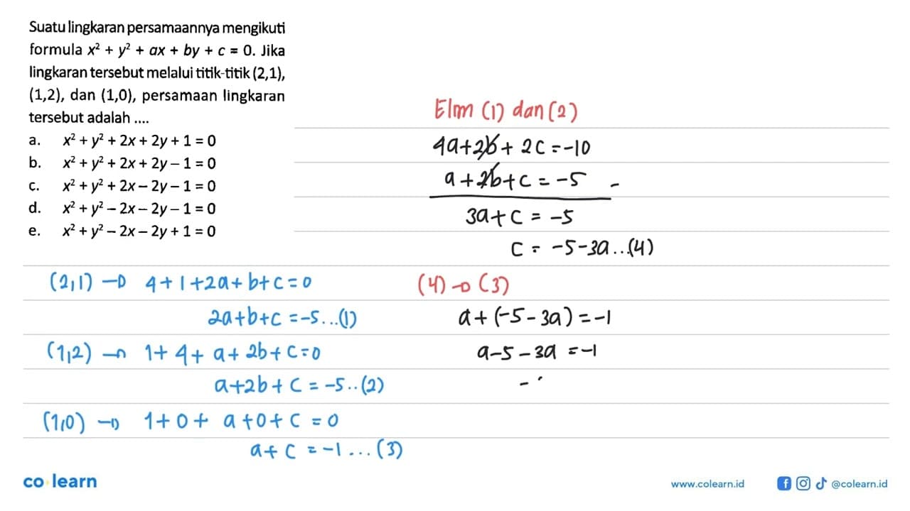 Suatu lingkaran persamaannya mengikuti formula