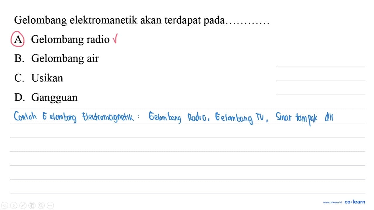 Gelombang elektromagnetik akan terdapat pada ....