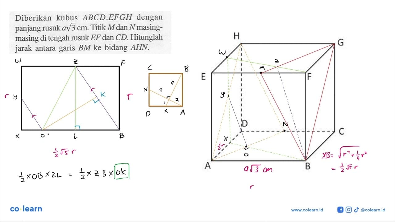 Diberikan kubus ABCD.EFGH dengan panjang rusuk a akar(3)