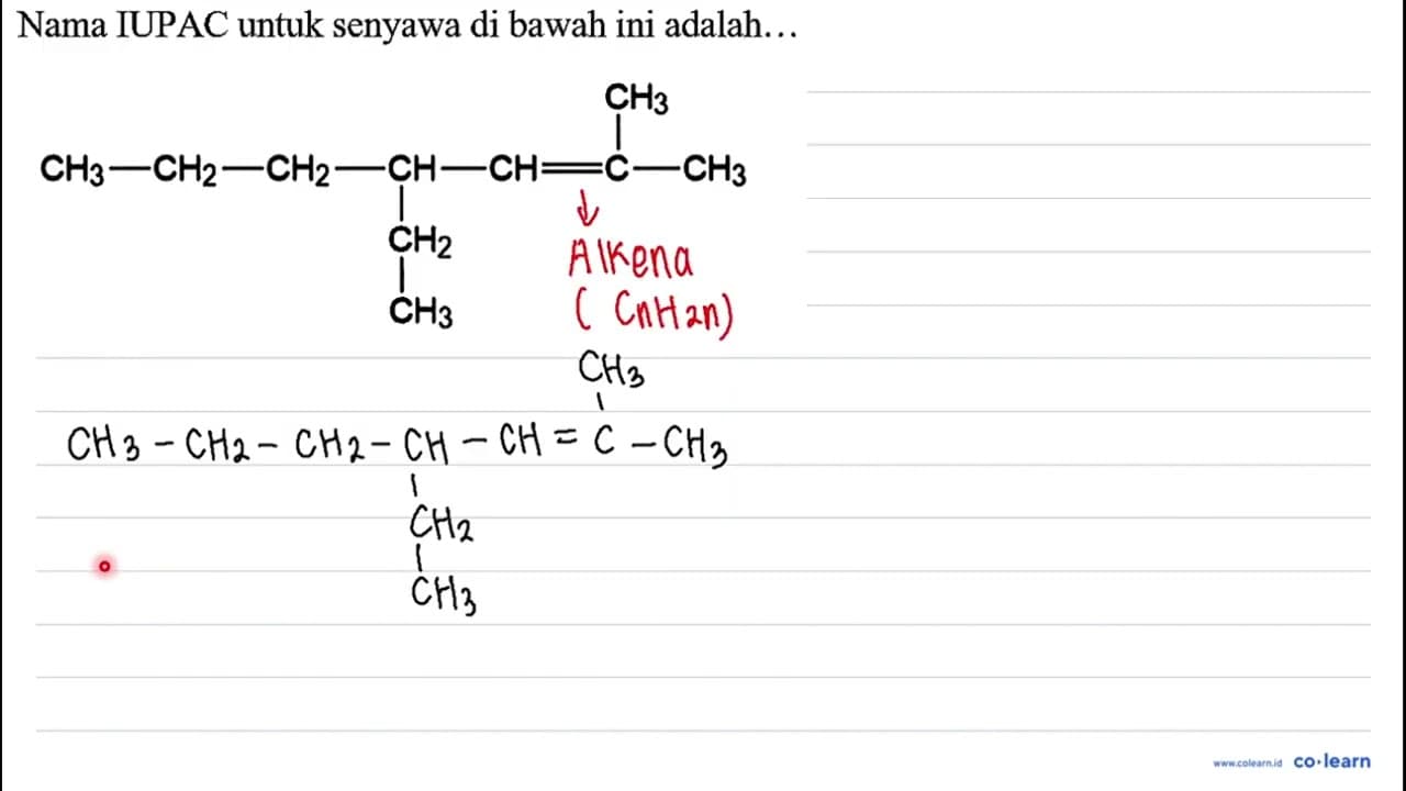 Nama IUPAC untuk senyawa di bawah ini adalah... CH3 CH2 Ch2