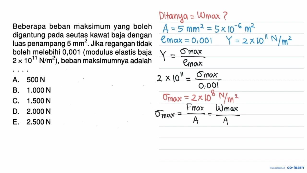 Beberapa beban maksimum yang boleh digantung pada seutas