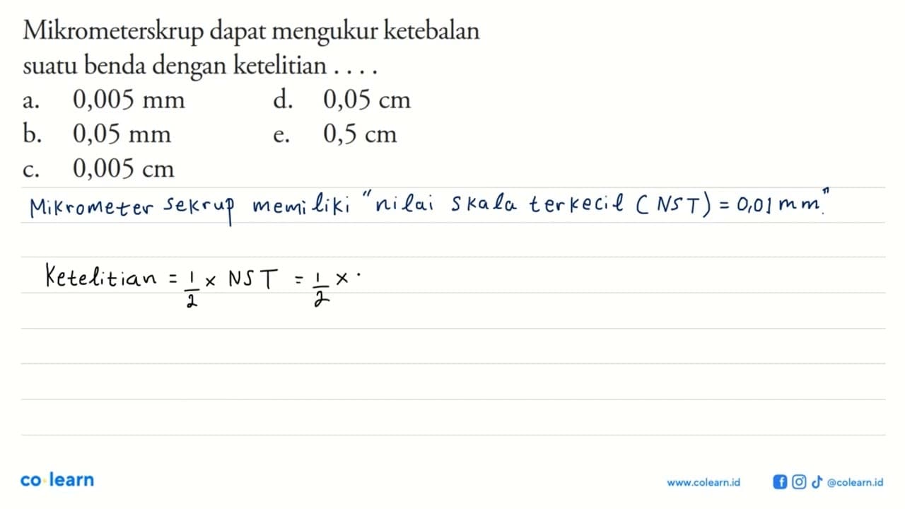 Mikrometer sekrup dapat mengukur ketebalan suatu benda