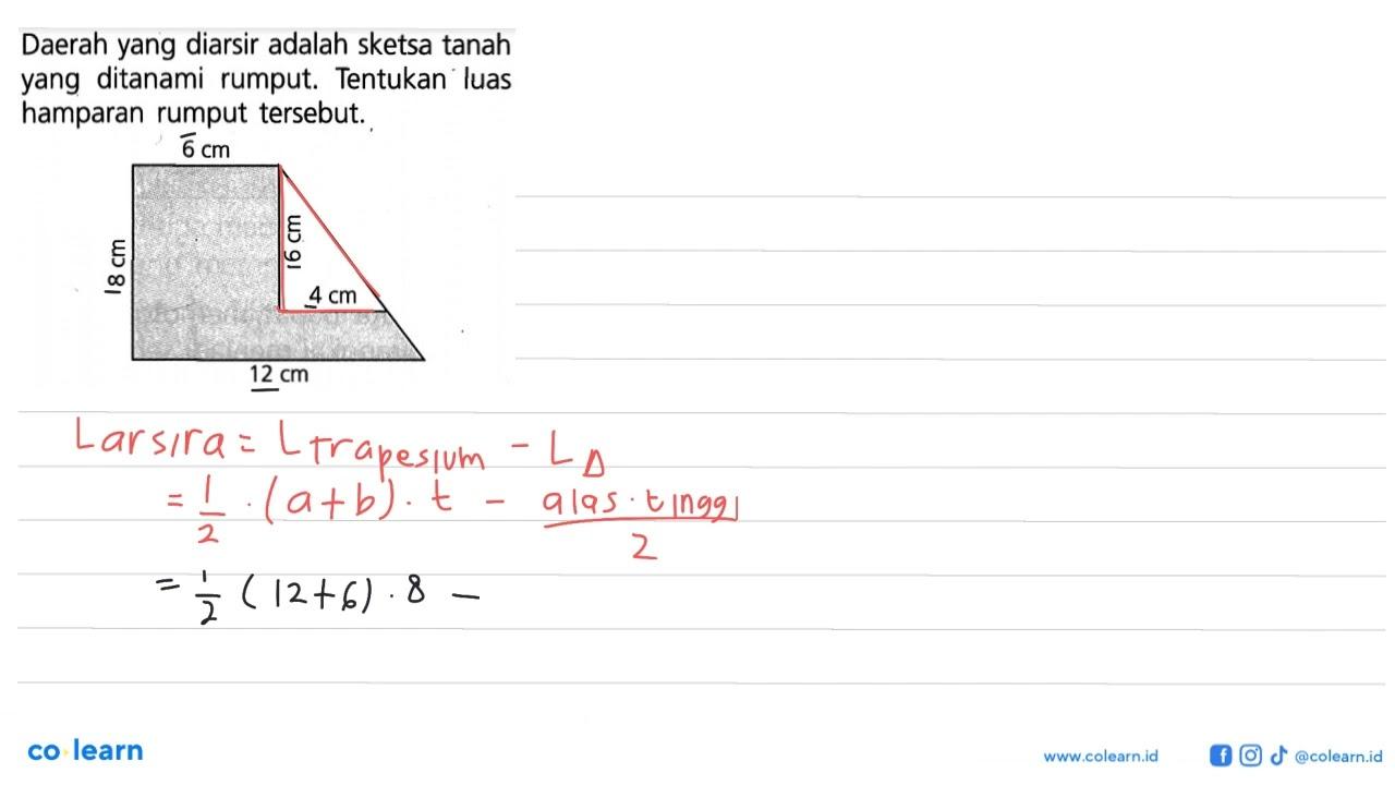 Daerah yang diarsir adalah sketsa tanah yang ditanami