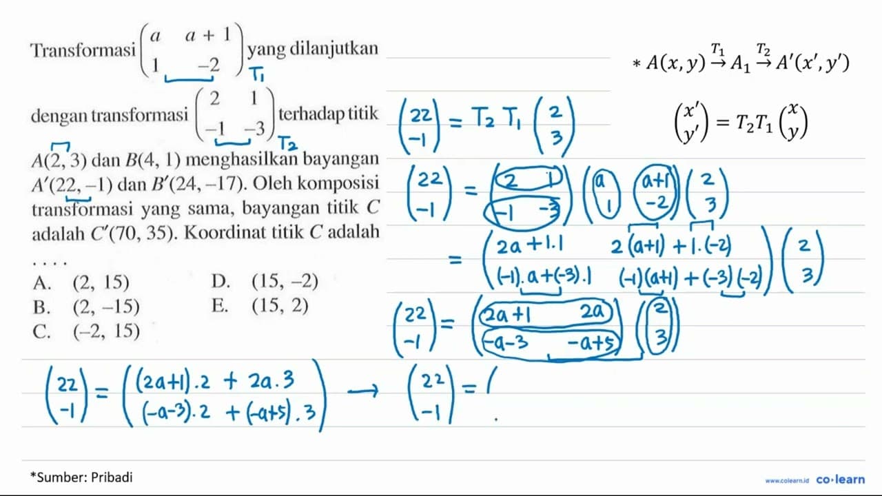 Transformasi (a a+1 1 -2) yang dilanjutkan dengan