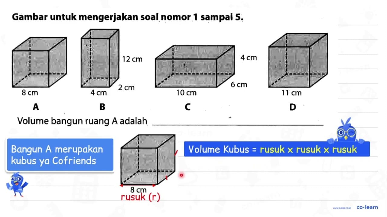 Gambar untuk mengerjakan soal nomor 1 sampai 5. A 8 cm B 4