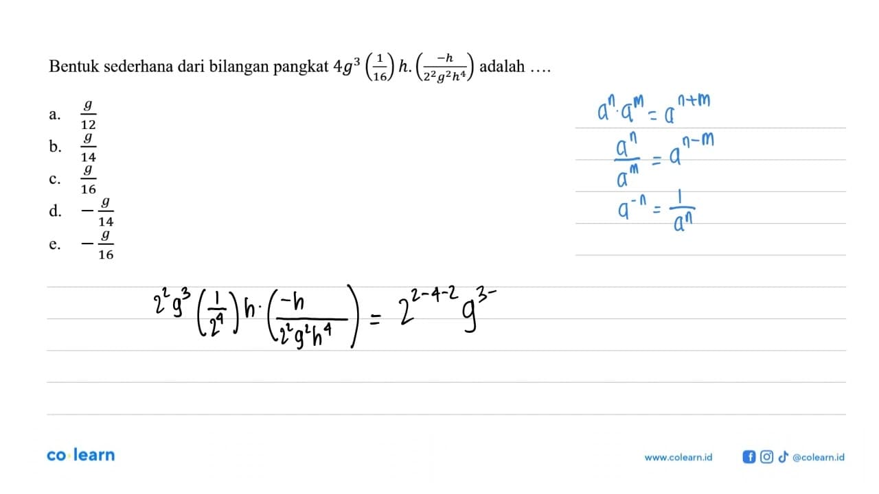 Bentuk sederhana dari bilangan pangkat