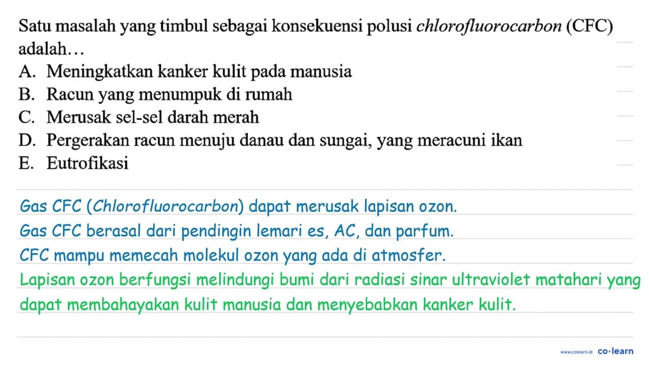 Satu masalah yang timbul sebagai konsekuensi polusi