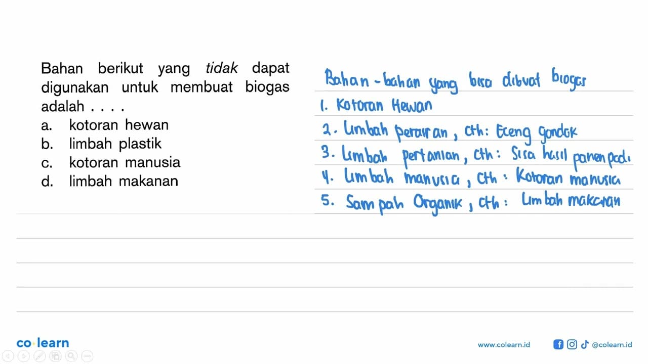 Bahan berikut yang tidak dapat digunakan untuk membuat