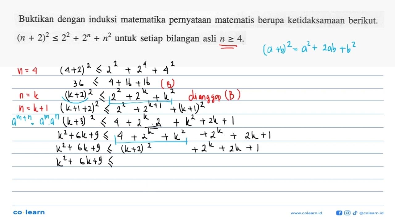 Buktikan dengan induksi matematika pernyataan matematiks