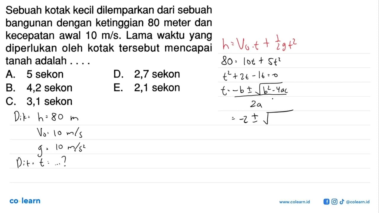 Sebuah kotak kecil dilemparkan dari sebuah bangunan dengan