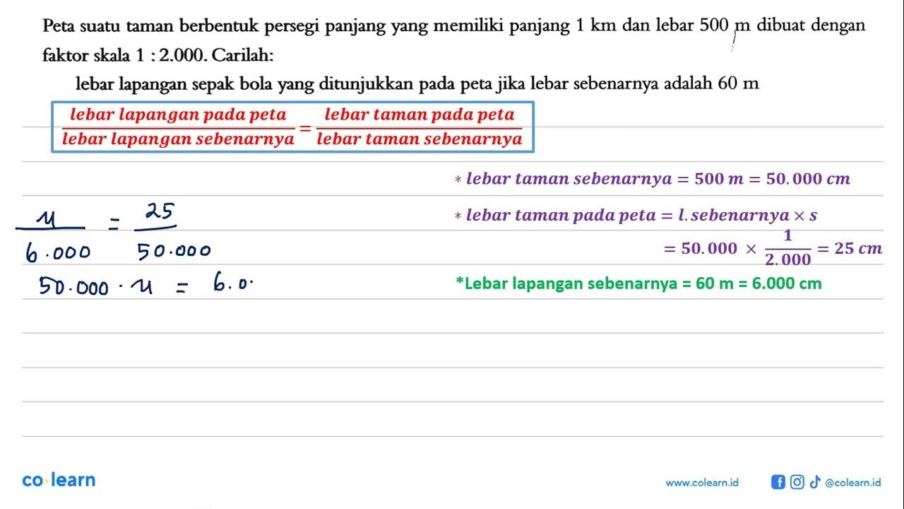 Peta suatu taman berbentuk persegi panjang yang memiliki