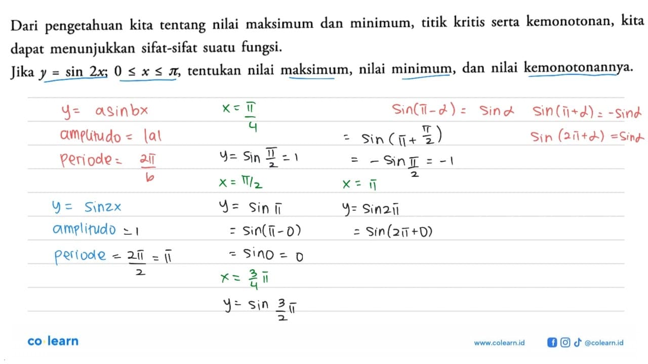 Dari pengetahuan kita tentang nilai maksimum dan minimum,