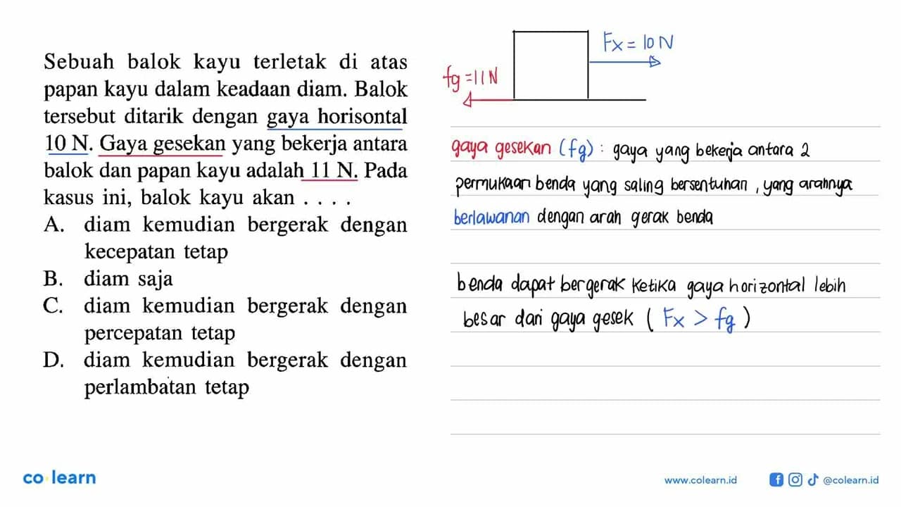 Sebuah balok kayu terletak di atas papan kayu dalam keadaan