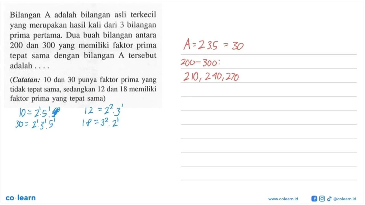 Bilangan adalah bilangan asli terkecil yang merupakan hasil