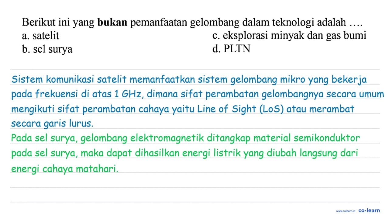 Berikut ini yang bukan pemanfaatan gelombang dalam