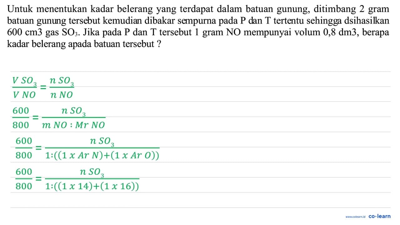 Untuk menentukan kadar belerang yang terdapat dalam batuan