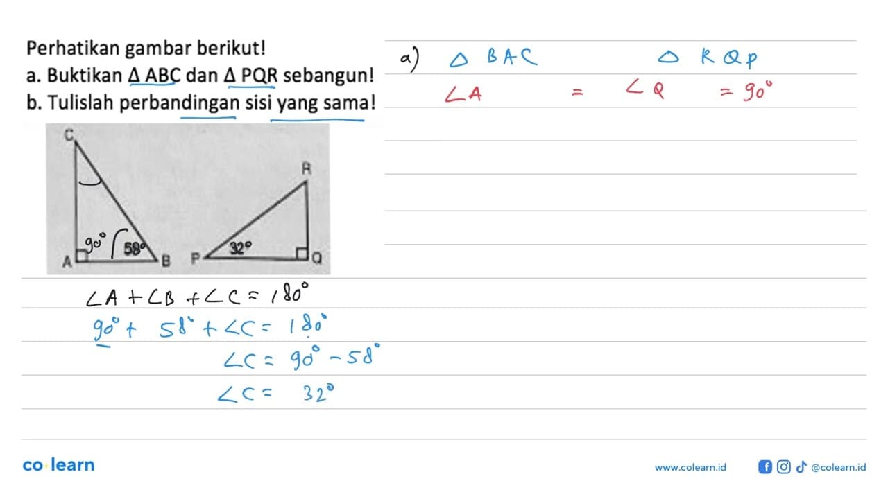 Perhatikan gambar berikut! a. Buktikan segitiga ABC dan