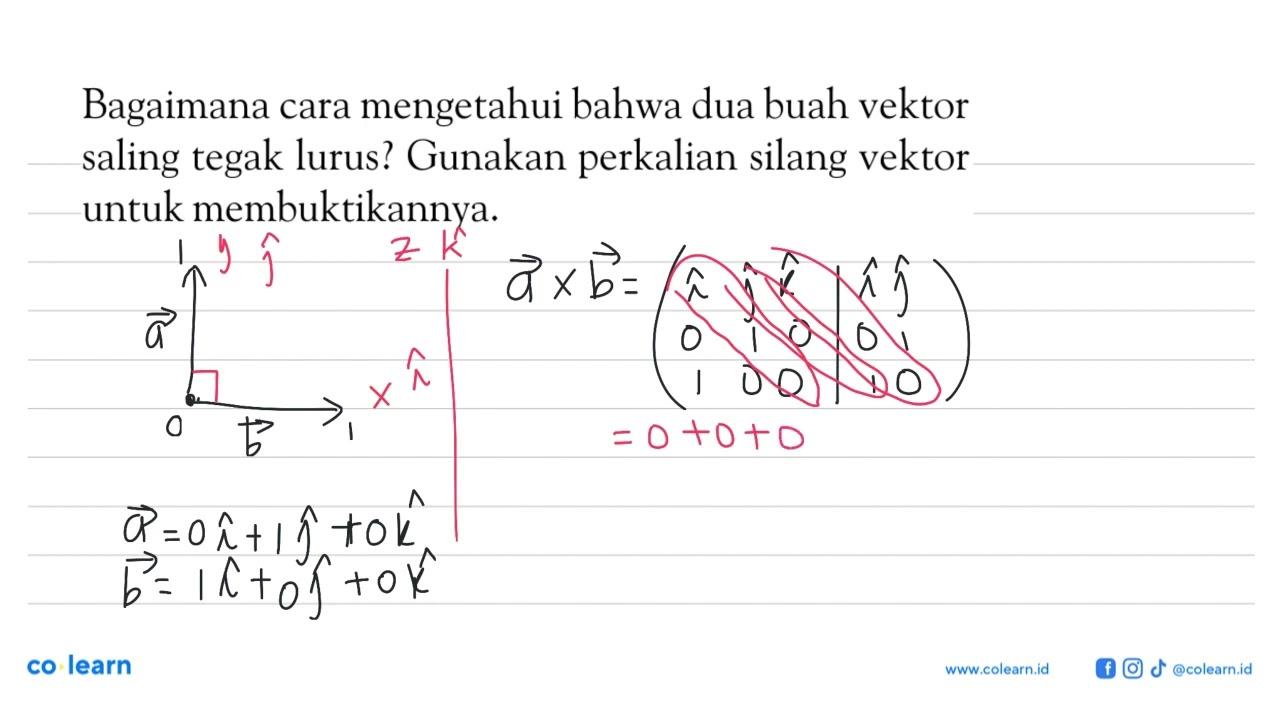 Bagaimana cara mengetahui bahwa dua buah vektor saling