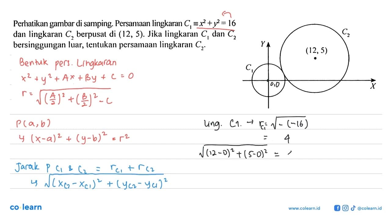 Perhatikan gambar di samping. Persamaan lingkaran