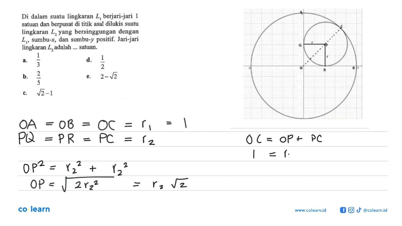 Di dalam suatu lingkaran L1 berjari-jari 1 satuan dan