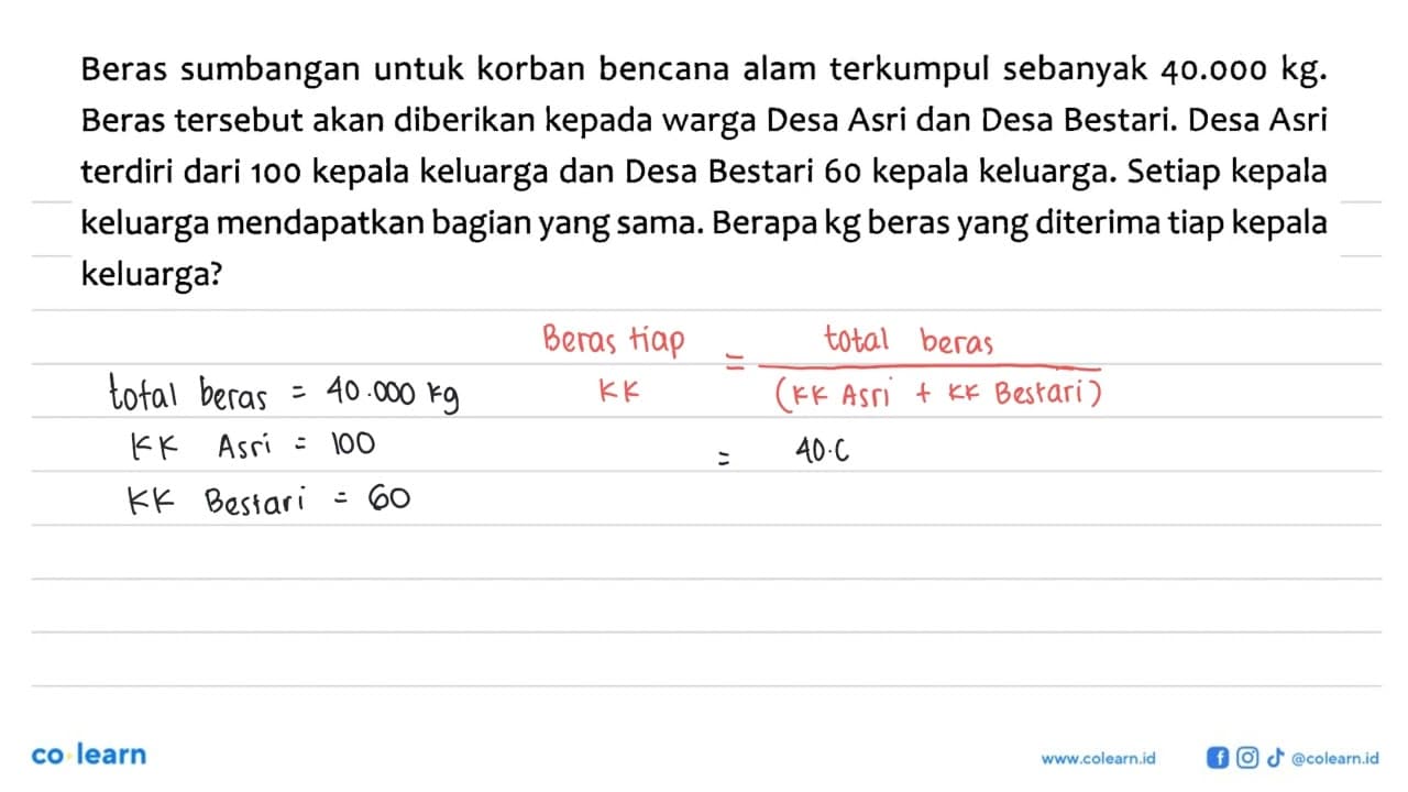 Beras sumbangan untuk korban bencana alam terkumpul